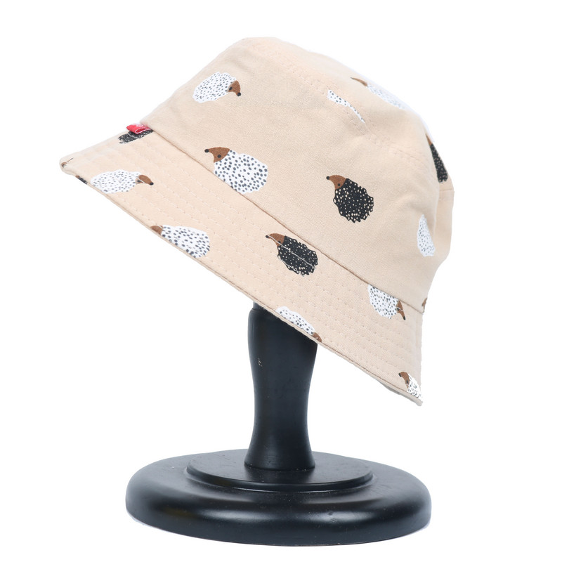 Pălărie de pescar pentru copii de vară Pălărie pliabilă cu găleată din desene animate Pălării cu găleată de stradă Hip Hop Căciuli de pescuit cu imprimeu de urs vintage