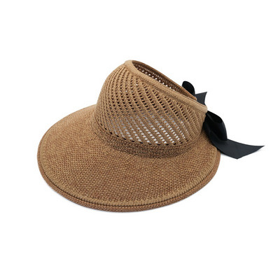 Pălărie de protecție solară pentru femei de vară 2021, clasică, cu papillon, pălărie de paie, pliabilă, ocazională, în aer liber, pentru plajă, pălărie cu protecție UV pentru femei