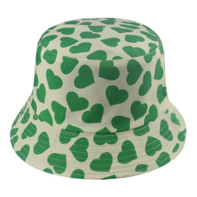 Trendi Fisherman Hat Casual Love Print Vödörsapka Minden egyezés az utcai sétáláshoz