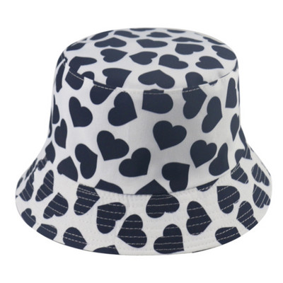 Trendi Fisherman Hat Casual Love Print Vödörsapka Minden egyezés az utcai sétáláshoz