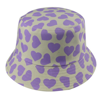Trendi Fisherman Hat Casual Love Print Vödörsapka Minden egyezés az utcai sétáláshoz