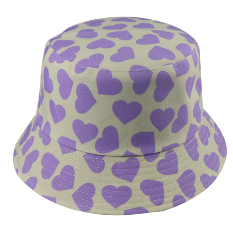 Trendi Fisherman Hat Casual Love Print Vödörsapka Minden egyezés az utcai sétáláshoz