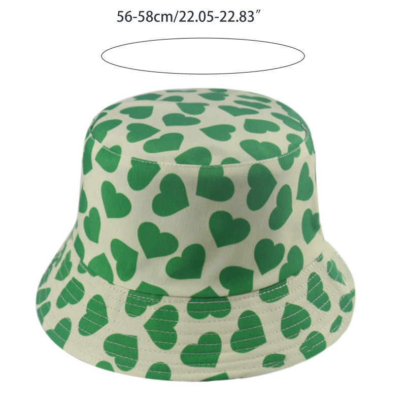 Trendi Fisherman Hat Casual Love Print Vödörsapka Minden egyezés az utcai sétáláshoz