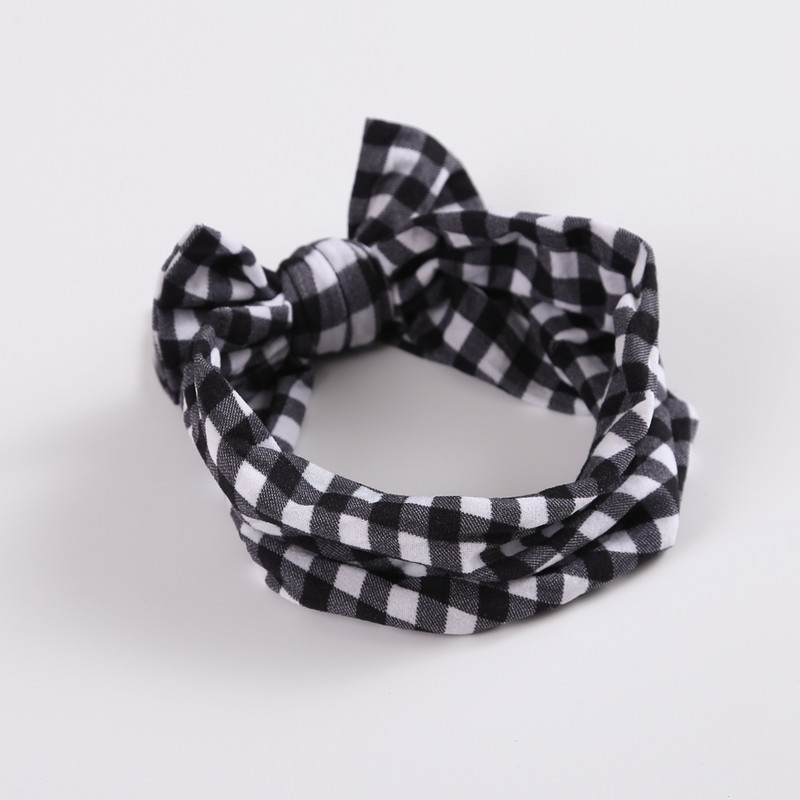 Bentite drăguțe pentru copii mici, pentru fetițe, cu model în carouri, cu papion, pentru copii drăguți, benzi elastice de păr din nailon, accesorii pentru păr