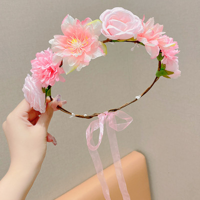 2022. Dječji dodaci za kosu Vjenčići za mlade djevojke Trake za kosu Dječji lijepi vijenac Traka za glavu Vjenčani ukras za kosu Cvjetna kruna