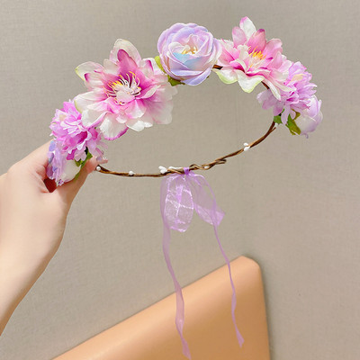 2022. Dječji dodaci za kosu Vjenčići za mlade djevojke Trake za kosu Dječji lijepi vijenac Traka za glavu Vjenčani ukras za kosu Cvjetna kruna