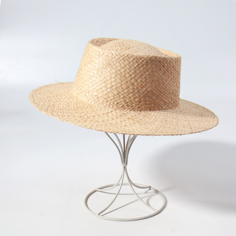 Ikdienas rafijas saules cepure sievietēm dāmu brīvdienu pludmales cepures vasaras meitenēm saulessargs cepure modes spēlmaņu havajiešu cepures vairumtirdzniecība