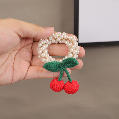 Jesen i zima, novi dodaci za kosu od trešnje, biserni prsten za kosu, dodaci za kosu, gumena gumica za kosu, dječji pribor za kosu