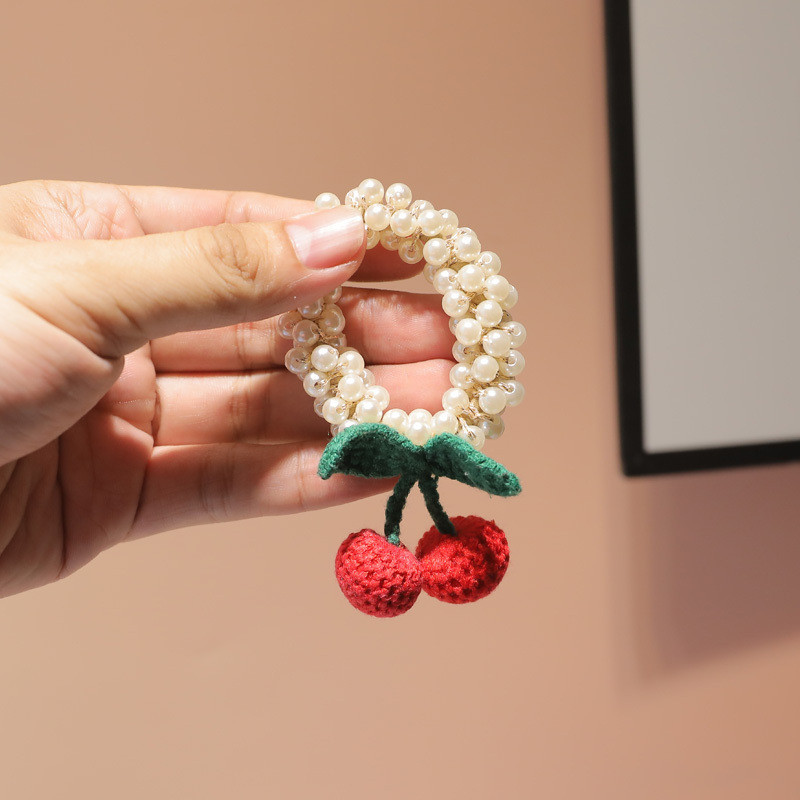 Jesen i zima, novi dodaci za kosu od trešnje, biserni prsten za kosu, dodaci za kosu, gumena gumica za kosu, dječji pribor za kosu