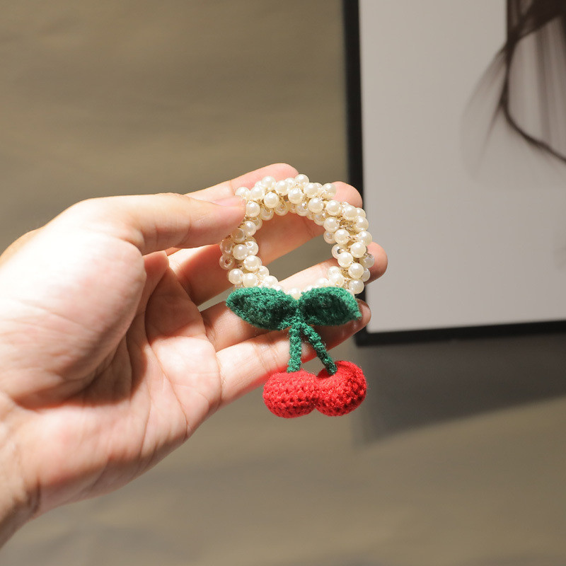 Jesen i zima, novi dodaci za kosu od trešnje, biserni prsten za kosu, dodaci za kosu, gumena gumica za kosu, dječji pribor za kosu