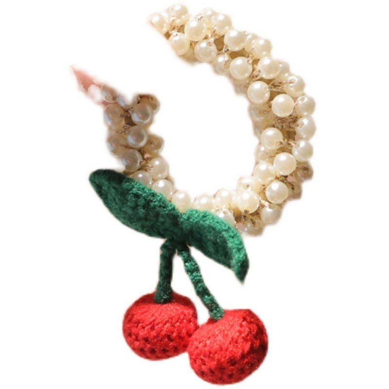 Jesen i zima, novi dodaci za kosu od trešnje, biserni prsten za kosu, dodaci za kosu, gumena gumica za kosu, dječji pribor za kosu