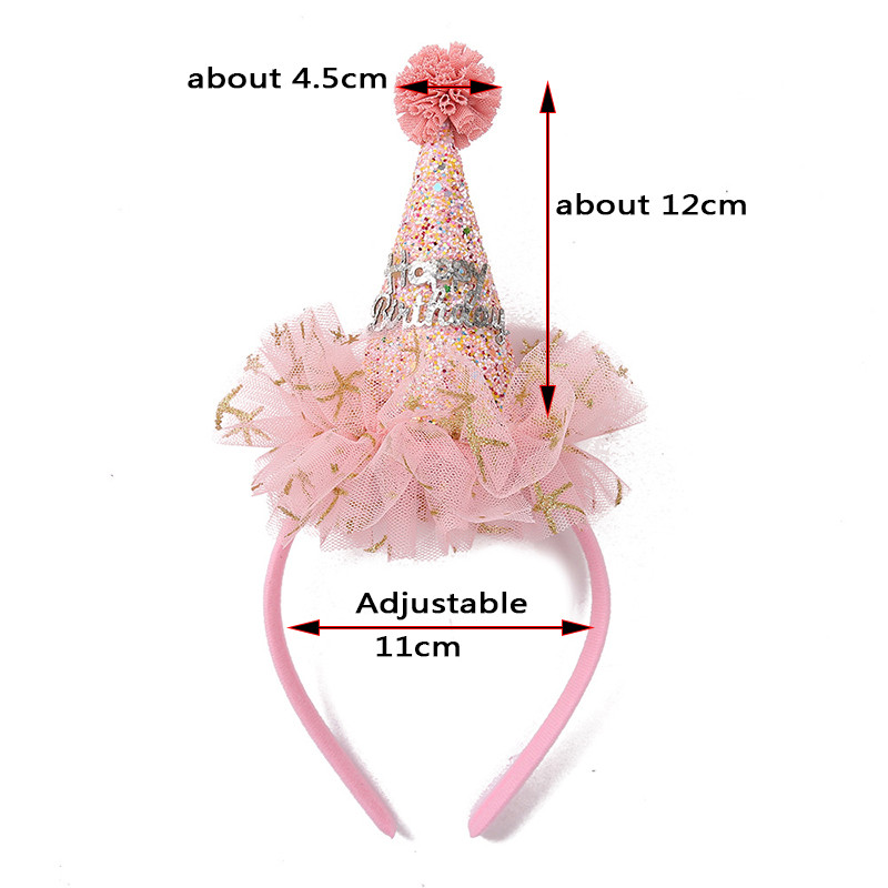 Sărbătoare pentru petrecerea de aniversare Pălărie de ziua de naștere cu sclipici Cerc de păr cu zână Un decor pentru petrecere de la mulți ani pentru copii Favoare pentru cap