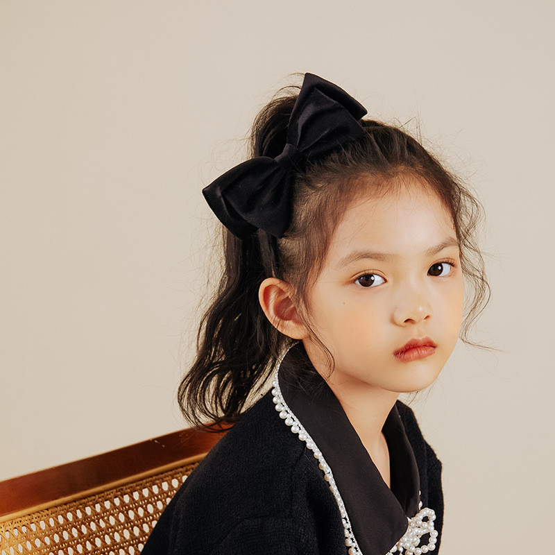Nová detská čelenka s dvojitou zamatovou mašľou, roztomilá červeno-čierna čelenka s obručami do vlasov, doplnky pre dievčatá, jednoduchá gumička, kórejská módna čelenka