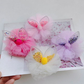 3 ΤΕΜ. Χαριτωμένο κλιπ για τα μαλλιά με λουλούδι κουνελάκι Παιδικά φουρκέτες Παιδικά καλύμματα για μωρά Κλιπ κεφαλής Κορδέλες για τα μαλλιά Αξεσουάρ για κορίτσια
