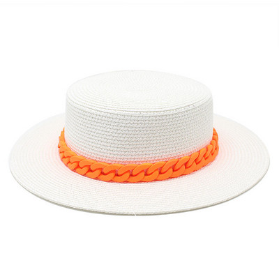 Ljetni ženski šešir novi podesivi ravni vrh muški i ženski slamnati šešir Fedora šešir za sunce Šešir za plažu jazz fluorescentno žuti jazz