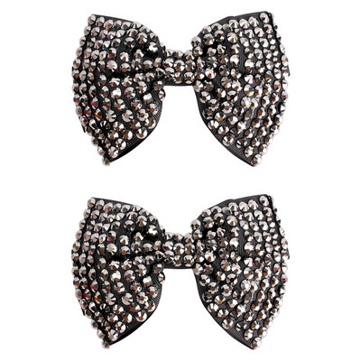 1 pereche de agrafe de păr cu nod cu fundă de diamant Crăciun pentru cap cu strasuri colorate, fundă de păr, agrafe, accesorii pentru păr pentru copii