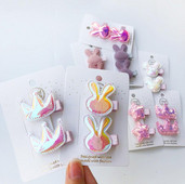 Agrafă de păr din piele PU pentru fete, strălucitoare, din pâslă, în formă de iepure, accesorii pentru ace de păr pentru copii, accesorii