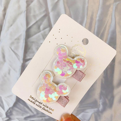 Agrafă de păr din piele PU pentru fete, strălucitoare, din pâslă, în formă de iepure, accesorii pentru ace de păr pentru copii, accesorii