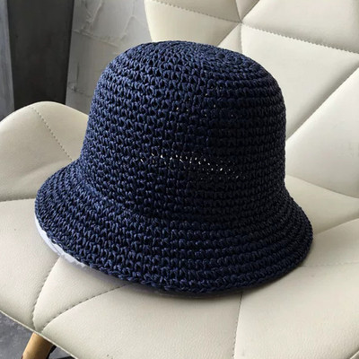 Pălărie de soare pentru femei de vară 2019 Șapcă găleată Pălărie de paie respirabilă Dom pliabil Pălărie de plajă la modă elegantă Șapci de protecție solară pentru femei