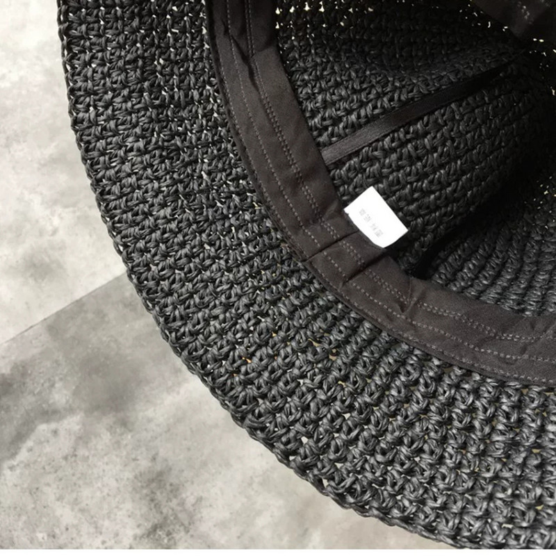 Pălărie de soare pentru femei de vară 2019 Șapcă găleată Pălărie de paie respirabilă Dom pliabil Pălărie de plajă la modă elegantă Șapci de protecție solară pentru femei