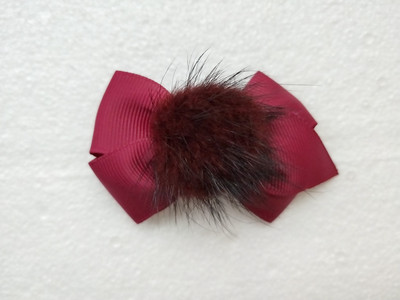 Djevojka 2,5 inčni krzneni pompon Mašnice za kosu Koješke Pom pom pokrivala za glavu slatki pomponi Ukosnice za kosu dodaci Ukosnice 1 par GR104