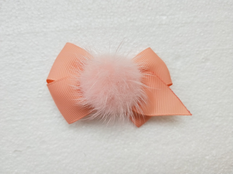 Djevojka 2,5 inčni krzneni pompon Mašnice za kosu Koješke Pom pom pokrivala za glavu slatki pomponi Ukosnice za kosu dodaci Ukosnice 1 par GR104