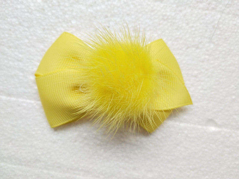 Djevojka 2,5 inčni krzneni pompon Mašnice za kosu Koješke Pom pom pokrivala za glavu slatki pomponi Ukosnice za kosu dodaci Ukosnice 1 par GR104