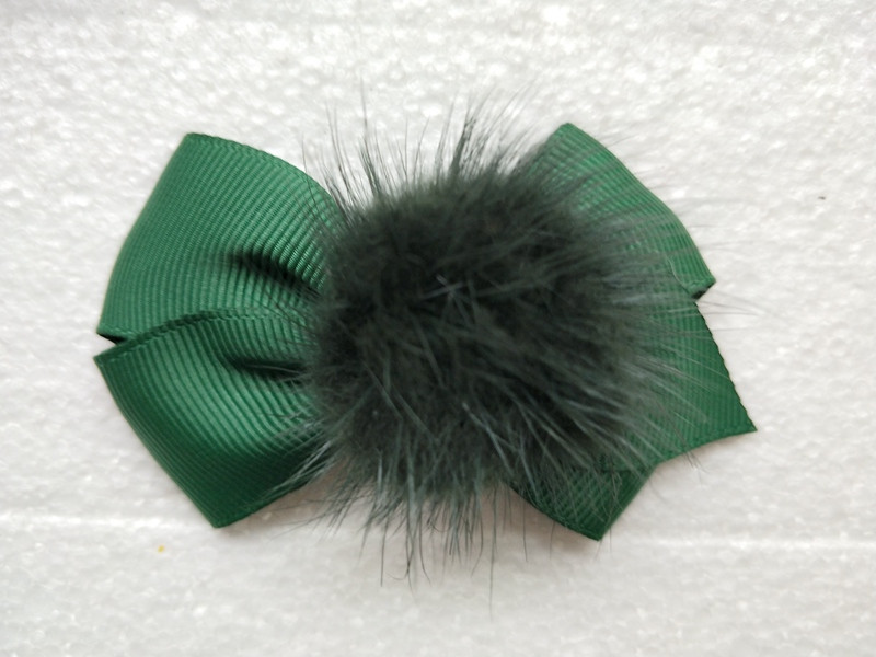 Djevojka 2,5 inčni krzneni pompon Mašnice za kosu Koješke Pom pom pokrivala za glavu slatki pomponi Ukosnice za kosu dodaci Ukosnice 1 par GR104