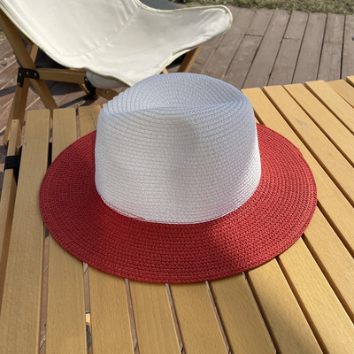 Luna&Dolphin Căciulă de protecție solară Jazz de vară pentru femei, lucrată manual, șapcă de cowboy, temperament pentru fete, plată, colorată, streașină mare, ocazional, șic