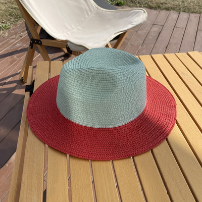 Luna&Dolphin Căciulă de protecție solară Jazz de vară pentru femei, lucrată manual, șapcă de cowboy, temperament pentru fete, plată, colorată, streașină mare, ocazional, șic