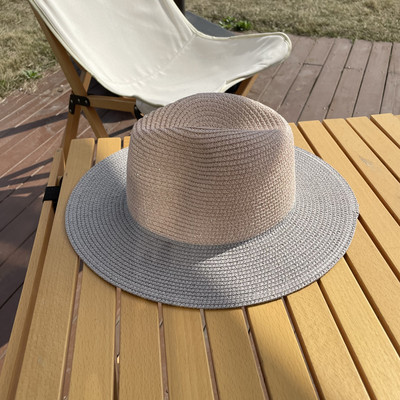 Luna&Dolphin Căciulă de protecție solară Jazz de vară pentru femei, lucrată manual, șapcă de cowboy, temperament pentru fete, plată, colorată, streașină mare, ocazional, șic