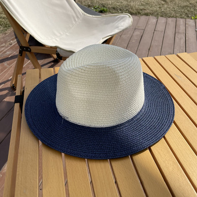 Luna&Dolphin Căciulă de protecție solară Jazz de vară pentru femei, lucrată manual, șapcă de cowboy, temperament pentru fete, plată, colorată, streașină mare, ocazional, șic