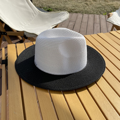 Luna&Dolphin Căciulă de protecție solară Jazz de vară pentru femei, lucrată manual, șapcă de cowboy, temperament pentru fete, plată, colorată, streașină mare, ocazional, șic