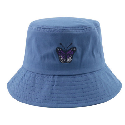 FOXMOTHER New Fashion Pink Butterfly Print Pălării de găleată Femei Şapci de soare Pescar