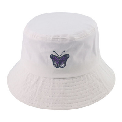 FOXMOTHER New Fashion Pink Butterfly Print Pălării de găleată Femei Şapci de soare Pescar