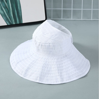 Pălărie de pescar cu protecție solară pliabilă WZCX, cu boruri largi, ocazional, de culoare solidă, șapcă goală.