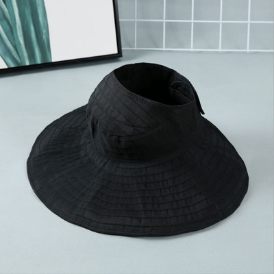 Pălărie de pescar cu protecție solară pliabilă WZCX, cu boruri largi, ocazional, de culoare solidă, șapcă goală.