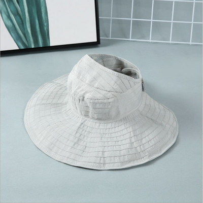 Pălărie de pescar cu protecție solară pliabilă WZCX, cu boruri largi, ocazional, de culoare solidă, șapcă goală.