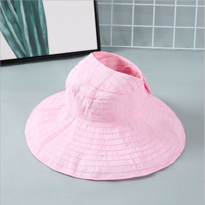 Pălărie de pescar cu protecție solară pliabilă WZCX, cu boruri largi, ocazional, de culoare solidă, șapcă goală.