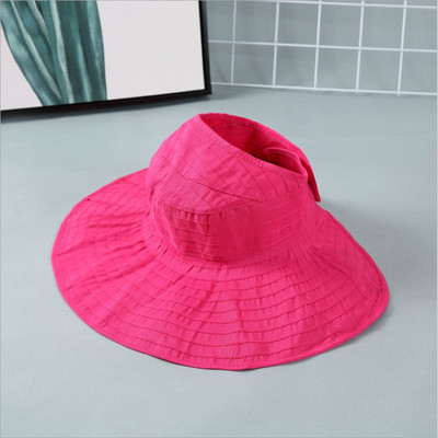 Pălărie de pescar cu protecție solară pliabilă WZCX, cu boruri largi, ocazional, de culoare solidă, șapcă goală.