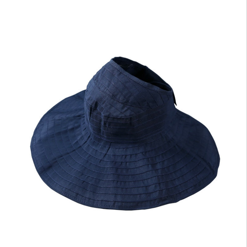 Pălărie de pescar cu protecție solară pliabilă WZCX, cu boruri largi, ocazional, de culoare solidă, șapcă goală.