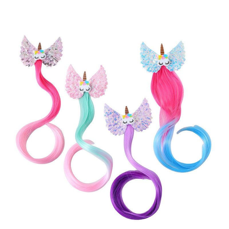 Rainbow Horse Girls Hajcsat Hajdarab Paróka Hajtűk Zsurló Kötőeszközök Gyerekfejdísz Hajcsat Aranyos Hajkiegészítők