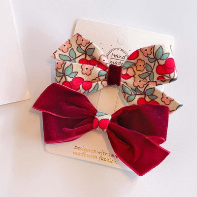 ncmama 2Pcs/lot Baršunasta mašna kopča za kosu Djevojačke leptir mašne Ukosnice korejske visokokvalitetne mašne kopča za kosu Modni dodaci za kosu