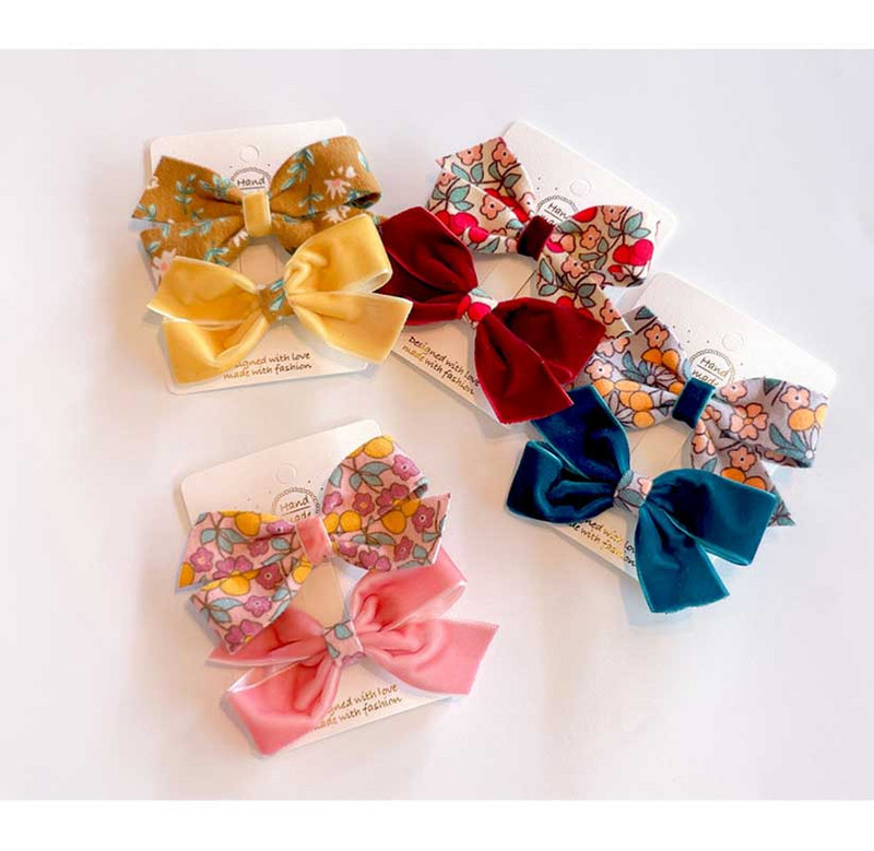 ncmama 2Pcs/lot Baršunasta mašna kopča za kosu Djevojačke leptir mašne Ukosnice korejske visokokvalitetne mašne kopča za kosu Modni dodaci za kosu