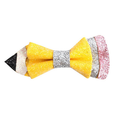 Povratak u školu 4,5'' pencil mašne za kosu za djevojčice Svjetlucave kopče za kosu Modne sjajne kopče za kosu Ukosnice za zabavu Dječji dodaci za kosu