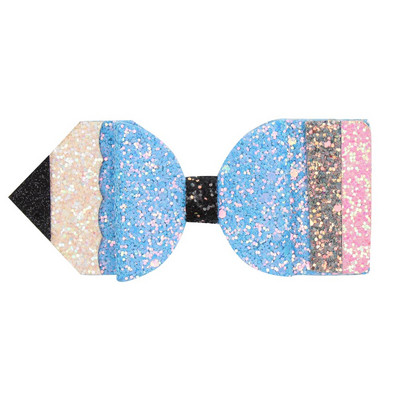 Povratak u školu 4,5'' pencil mašne za kosu za djevojčice Svjetlucave kopče za kosu Modne sjajne kopče za kosu Ukosnice za zabavu Dječji dodaci za kosu