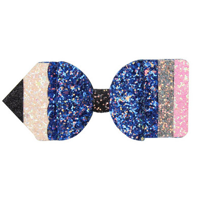 Povratak u školu 4,5'' pencil mašne za kosu za djevojčice Svjetlucave kopče za kosu Modne sjajne kopče za kosu Ukosnice za zabavu Dječji dodaci za kosu