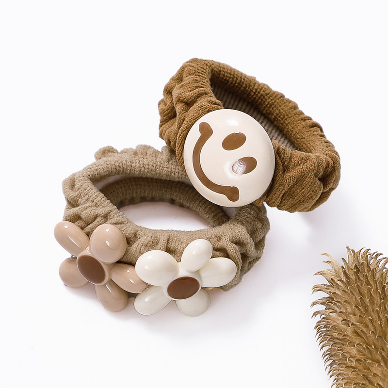 Bandă de păr cu ursuleț drăguț din desene animate Bandă de păr cu fundă Bentite pentru fete Banda elastică pentru cap cu flori de zi cu flori Accesorii de păr pentru copii Ornament