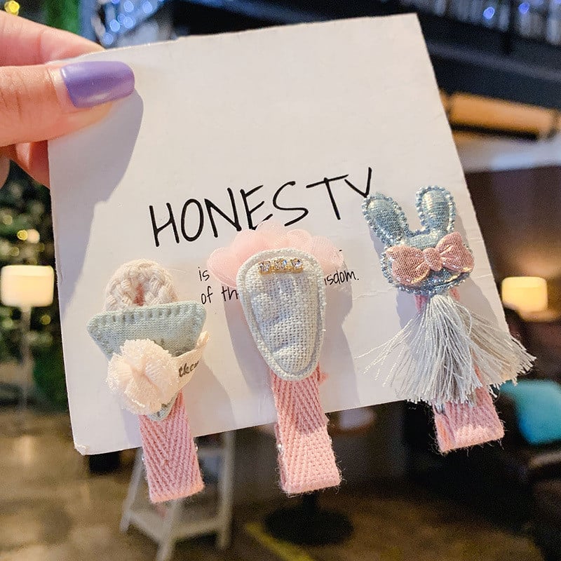 1 komplekt Cartoon Scrunchie Rabbit Juuksenõelad Naistele Tüdrukutele Juukseklambrid Barrette Aksessuaarid Lastele Juukseklambriga Hairgrip Peakate Peakatted