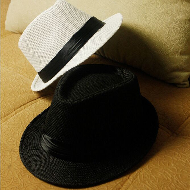 Pălării de soare unisex de plajă, bărbați, stilați, femei, bărbați, pălării de jazz Panama, șapcă de gangster de cowboy, cu centură neagră, șapci de vânzări calde 2018, 13 culori